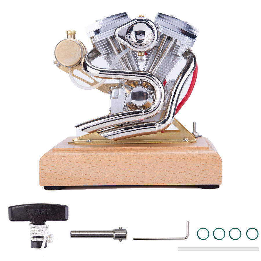 Stirlingkit RETROL V-Twin Engine Model R34 Four-Stroke Gasoline Engine Motorcycle Engine OHV 4.2CC