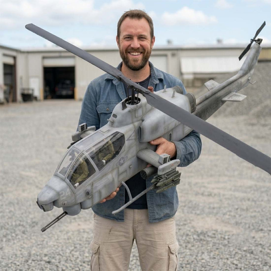Stirlingkit AH-1 Cobra Super Large Scale GPS Helicopter 700 Size with H1 PRO Flight Controller 2.4G 6CH Camouflage Army Style