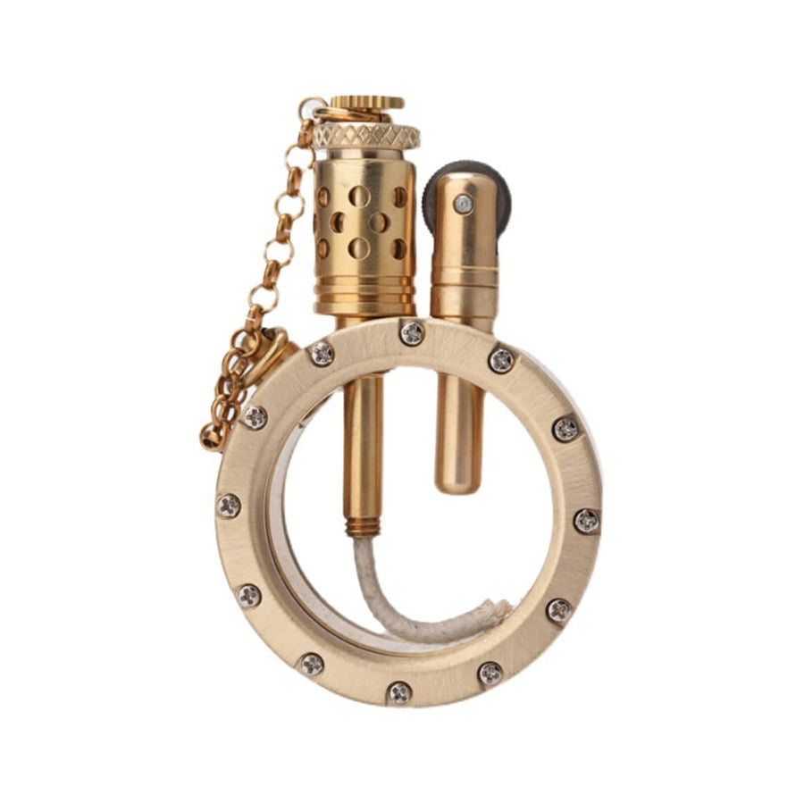 Stirlingkit Round Shape Vintage Kerosene Lighter Transparent Oil Tank