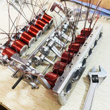 Stirlingkit Running V12 Solenoid Engine Metal Brushless Electromagnetic Engine Model, view 3