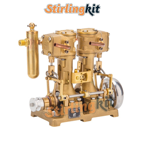 Stirlingkit RW-L2 Retro Precision Mini Reciprocating Inline Twin-Cylinder Steam Engine Model