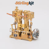 Stirlingkit RW-L2 Retro Precision Mini Reciprocating Inline Twin-Cylinder Steam Engine Model, view 3