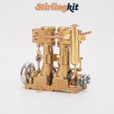 Stirlingkit RW-L2 Retro Precision Mini Reciprocating Inline Twin-Cylinder Steam Engine Model, view 6