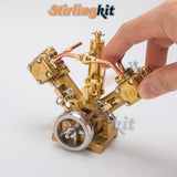Stirlingkit RW-V2 Mini Dual Cylinder V2 Reciprocating Steam Engine – Precision Model for 70–130cm Boats, view 3