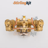 Stirlingkit RW-V2 Mini Dual Cylinder V2 Reciprocating Steam Engine – Precision Model for 70–130cm Boats, view 4