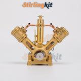 Stirlingkit RW-V2 Mini Dual Cylinder V2 Reciprocating Steam Engine – Precision Model for 70–130cm Boats, view 5