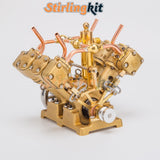 Stirlingkit RW-V4 Miniature 4 Cylinder Steam Engine V4 Engine Model for 90-150cm Boat Models, view 3