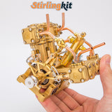 Stirlingkit RW-V4 Miniature 4 Cylinder Steam Engine V4 Engine Model for 90-150cm Boat Models, view 5