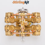 Stirlingkit RW-V4 Miniature 4 Cylinder Steam Engine V4 Engine Model for 90-150cm Boat Models, view 6