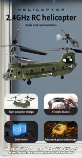 Stirlingkit S026H Dual-Rotor Transport Aircraft 2.4G RC 3CH Tandem Rotor Military RC Helicopter Model RTF, view 4