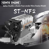 Stirlingkit SEMTO ENGINE ST-NF2 DIY Build a Nitro 4 Stroke 2 Cylinder Engine Kit That Runs- FS-L200AC, view 6