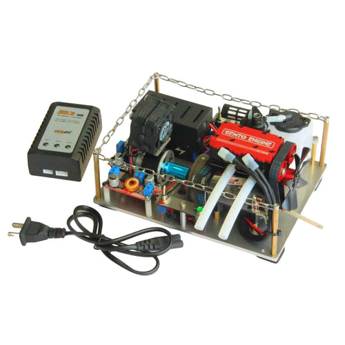 Stirlingkit SEMTO ST-NF2 Custom Miniature Gas 2-cyliner Engine Models with 12V DC Generator Set One Key Start