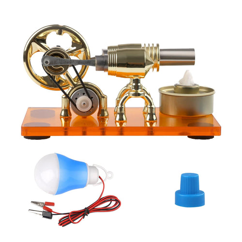 Stirlingkit γ-shape Hot-air LED External Combustion Stirling Engine Model