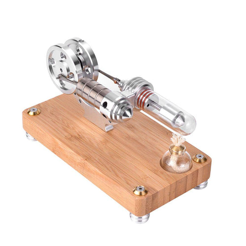 Stirlingkit γ-shape Twin Flywheel Single Cylinder Stirling Engine Model Science Experiment Teaching Lab Toy