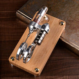 Stirlingkit γ-shape Twin Flywheel Single Cylinder Stirling Engine Model Science Experiment Teaching Lab Toy, view 2