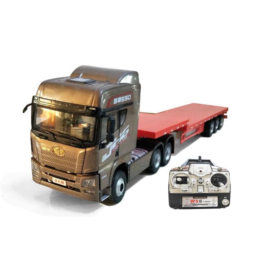 Stirlingkit Simulation Full Scale RC Tow Truck Detachable Flatbed Semi Trailer Engineering Tractor 2-speed Gearshift 1/24 2.4G RTR