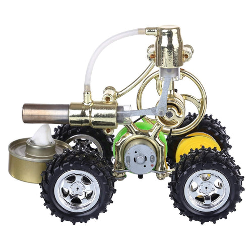 Stirlingkit Single Cylinder Hot Air Stirling Engine Powered Electric Car with LED Light