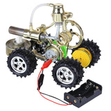 Stirlingkit Single Cylinder Hot Air Stirling Engine Powered Electric Car with LED Light, view 3