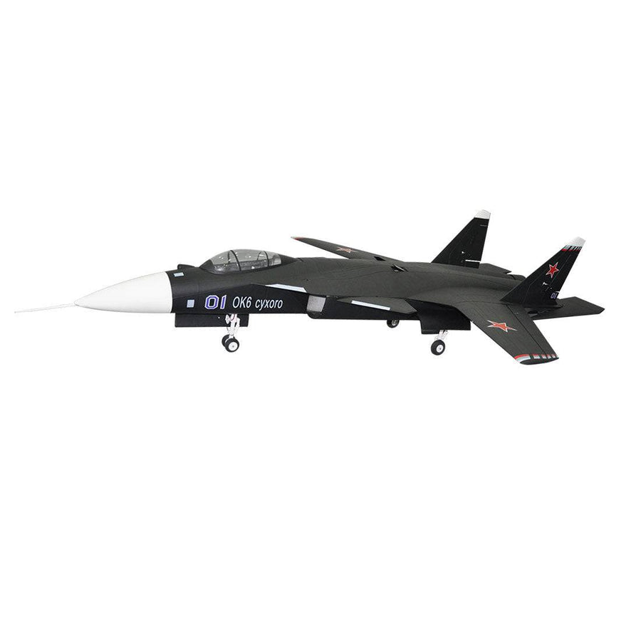 Stirlingkit Sky Flight Hobby Su-47 8CH RC Jet Fighter Airplane70mm Dual EDF 1045mm Wingspan RTF - Black