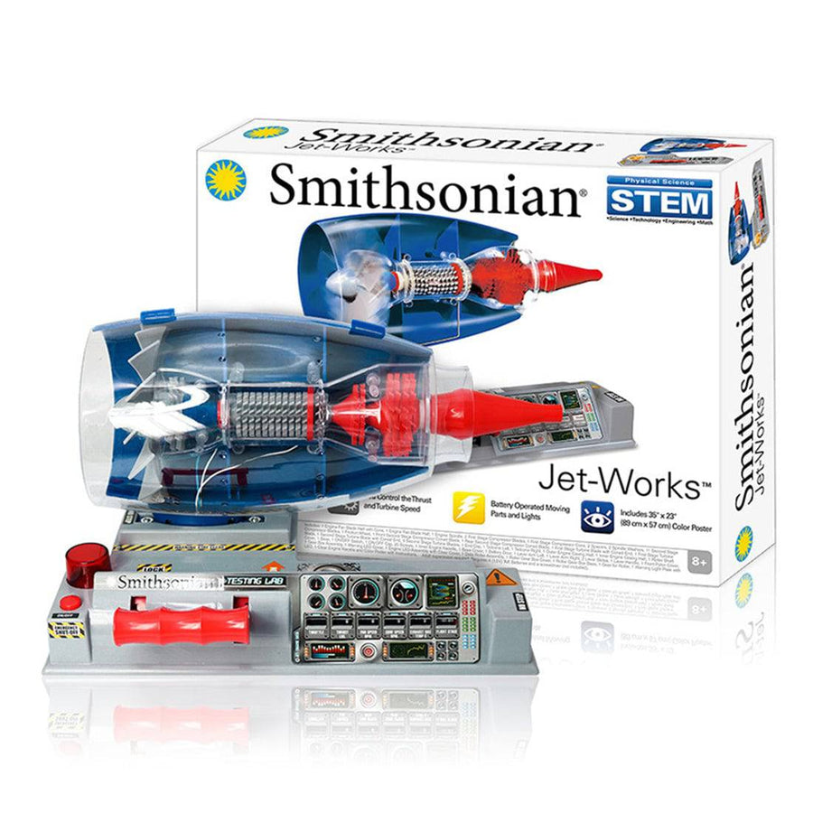 Stirlingkit Smithsonian Electric Jet-Works DIY Turbofan Engine Model STEM Kit Steam Physical Science Toy