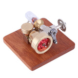 Stirlingkit Speed-Adjustable Hot Air Sterling Engine Model with Wooden Base Science Toy, view 2