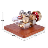 Stirlingkit Speed-Adjustable Hot Air Sterling Engine Model with Wooden Base Science Toy, view 4
