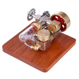 Stirlingkit Speed-Adjustable Hot Air Sterling Engine Model with Wooden Base Science Toy, view 6