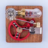 Stirlingkit Speed-Controlled Single Cylinder Stirling Engine with Regulator Free Piston External Combustion Engine - Red, view 2