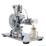 Stirlingkit Squirrel L Shaped Single Cylinder Hot Air Stirling Engine LED Generator Engine Model Educational Toy, view 5