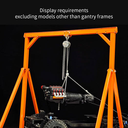 Stirlingkit Stainless Steel Gantry Cranes with Chain Hoist Set for 1/12 and 1/14 Scale Car Model