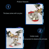 Stirlingkit Stark Car Mount Satellite Motor Solar Toy with Sticker Scientific Physical Toy, view 2