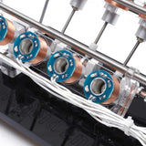 Stirlingkit Stark Magnetic Multi Coil Car Solenoid Engine V8 Model LED Light Hall Effect Reciprocating Electromagnetic Motor, view 6