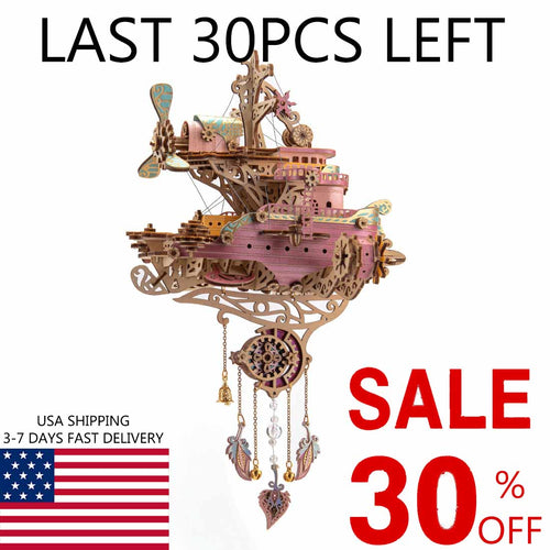 Stirlingkit Steampunk Airship DIY 3D Wooden Flyship Model Kits Gift for Her
