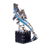 Stirlingkit Steampunk Blue Whale Mechanical Model Hand Assembled Home Decoration Crafts, view 4