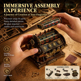 Stirlingkit Steampunk Supercharged V8 Engine Model Kit that Works 1000PCS Retro Wooden Toy, view 2