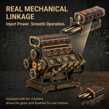 Stirlingkit Steampunk Supercharged V8 Engine Model Kit that Works 1000PCS Retro Wooden Toy, view 3
