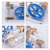 Stirlingkit Stirling Cycle Engine Model Free Piston External Combustion with Flywheel, view 4
