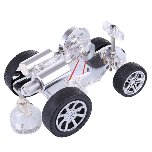 Stirlingkit Stirling Engine Car Model Kit Physical Experiment Engine with Advanced Rubber Wheel