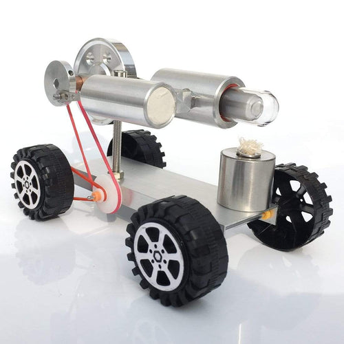 Stirlingkit Stirling Engine Car Model Stirling Motor Model Kit Metal Base Rubber Wheel