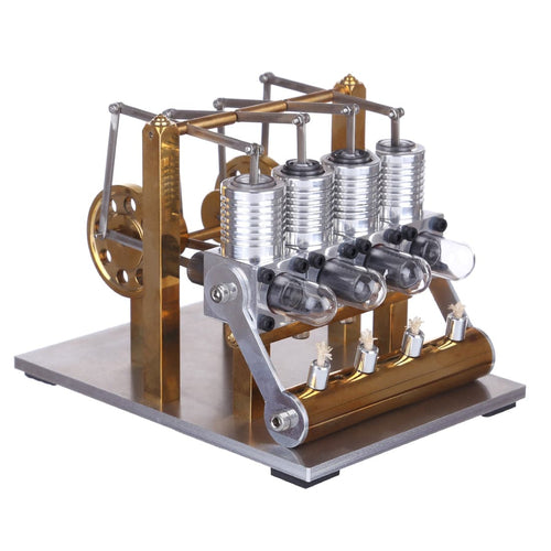 Stirlingkit Stirling Engine Kit 4 Cylinder Row Balance Model Engine External Combustion Engine