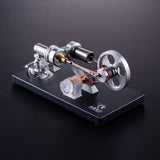 Stirlingkit Stirling Engine Kit DIY Metal Cylinder With 4Pcs LED Light Black Metal Baseplate Stem Steam Model Set, view 3