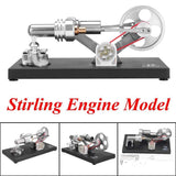 Stirlingkit Stirling Engine Kit DIY Metal Cylinder With 4Pcs LED Light Black Metal Baseplate Stem Steam Model Set, view 4