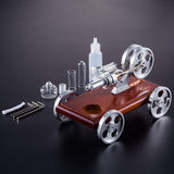 Stirlingkit Stirling Engine Kit DIY Stirling Engine Car Model Kit With Solid Wood Baseplate, view 4