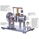 Stirlingkit Stirling Engine Kit Hot Air Engine Motor Model Educational Toy Electricity Generator Colorful LED, view 4
