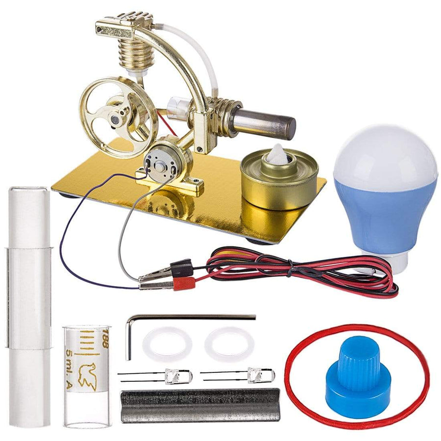 Stirlingkit Stirling Engine Kit Metal Steam Engine Model Generator With Bulb Science Toy
