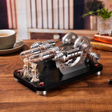 Stirlingkit Stirling Engine Kit Micro Metal Double-Cylinder Parallel Bootable External Combustion Engine Model, view 4