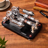 Stirlingkit Stirling Engine Kit Micro Metal Double-Cylinder Parallel Bootable External Combustion Engine Model, view 5