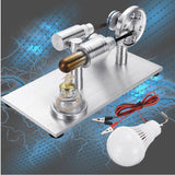 Stirlingkit Stirling Engine Kit Model Metal External Combustion With Light Bulb Developmental Toy, view 3