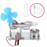 Stirlingkit Stirling Engine Kit Single Air Stirling Engine Motor Engine Model Toy with Bulb and Fan, view 2