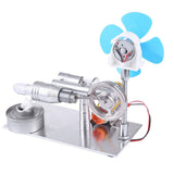 Stirlingkit Stirling Engine Kit Single Air Stirling Engine Motor Engine Model Toy with Bulb and Fan, view 3